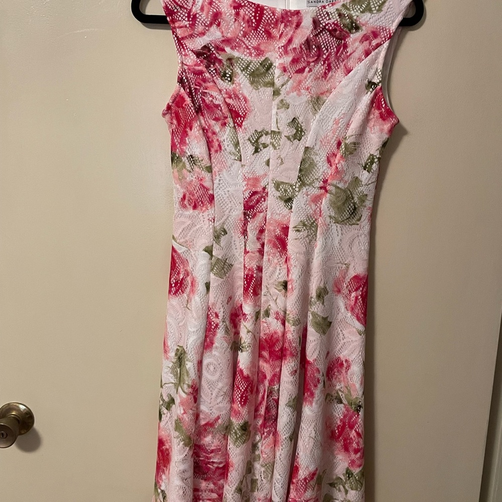 Sandra Darren Fit and Flare lace overlay summer dress
